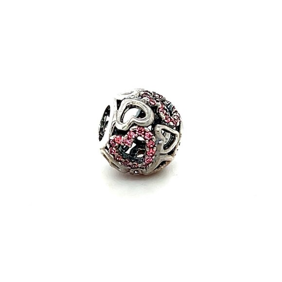 Pandora Pink Cz Cut Out Heart Charm - Picture 1 of 3